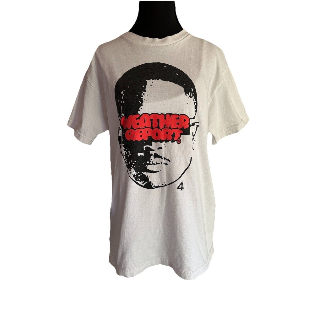 4Hunnid YG Men Sz M Graphic T-Shirt White Tee Man Face Weather Report Limited Ed